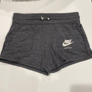 Nike gray sweat shorts. Girls Youth large.